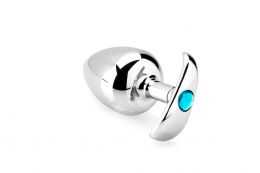 Zenn - Smooth Metal Butt Plug With Diamond Large