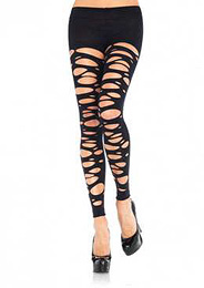 LEG AVENUE - TATTERED FOOTLESS TIGHTS
