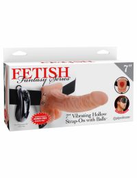 Fetish Fantasy - Vibrating Hollow Strap-on With Balls 7 Inch Skin